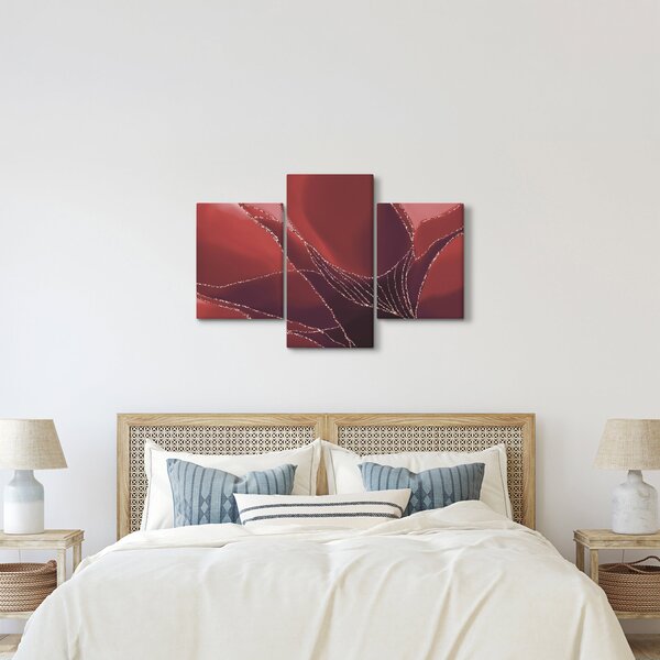 Slika - Crveni apstraktni cvijet N⁰2 (90x60 cm)