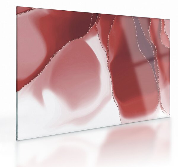 Staklena slika - Crveni apstraktni cvijet N⁰3 (70x50 cm)
