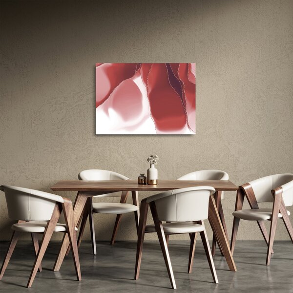 Staklena slika - Crveni apstraktni cvijet N⁰3 (70x50 cm)