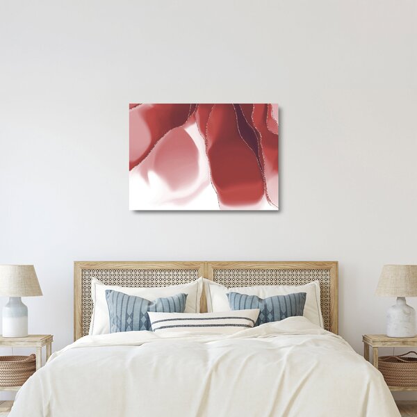 Staklena slika - Crveni apstraktni cvijet N⁰3 (70x50 cm)