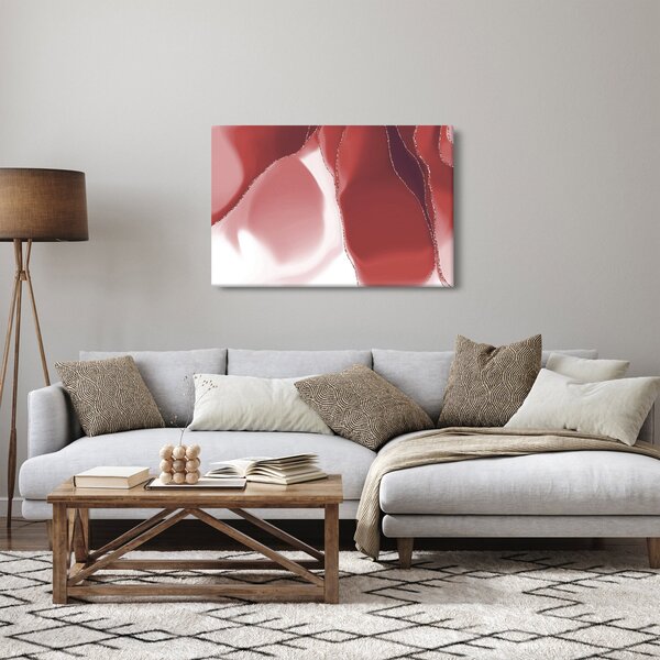 Slika - Crveni apstraktni cvijet N⁰3 (90x60 cm)