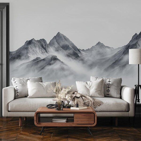 Foto tapeta - Crno-bijele planine (147x102 cm)