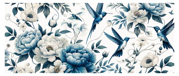 Slika - Kolibri s cvijećem (120x50 cm)