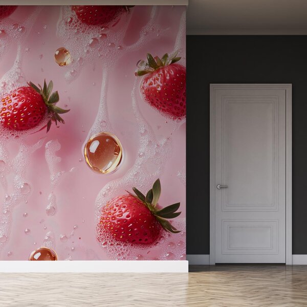 Foto tapeta - Jagode u mjehurićima (147x102 cm)