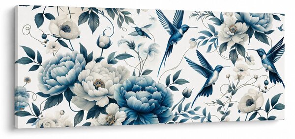 Slika - Kolibri s cvijećem (120x50 cm)