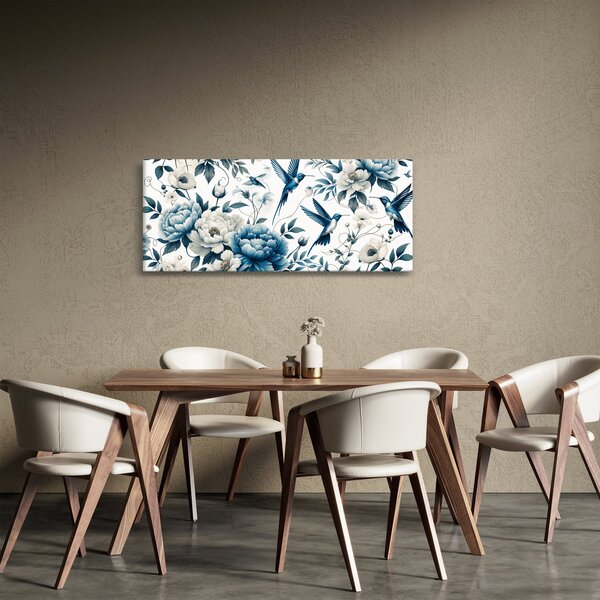 Slika - Kolibri s cvijećem (120x50 cm)
