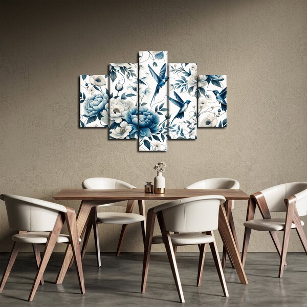 Slika - Kolibri s cvijećem (150x105 cm)