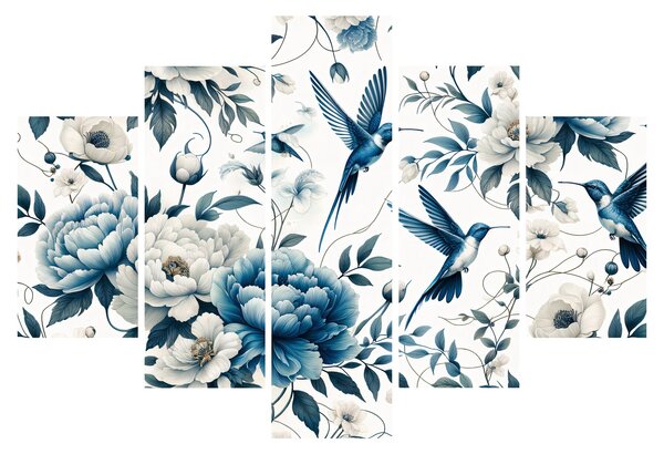 Slika - Kolibri s cvijećem (150x105 cm)