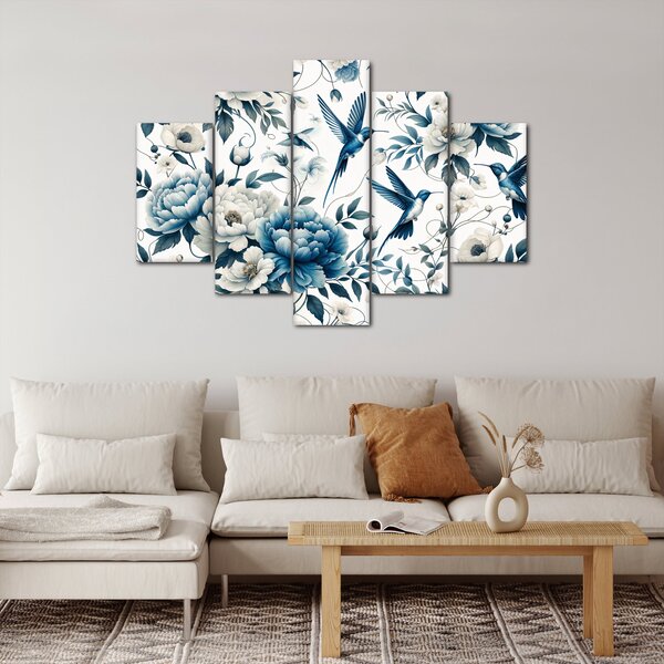 Slika - Kolibri s cvijećem (150x105 cm)