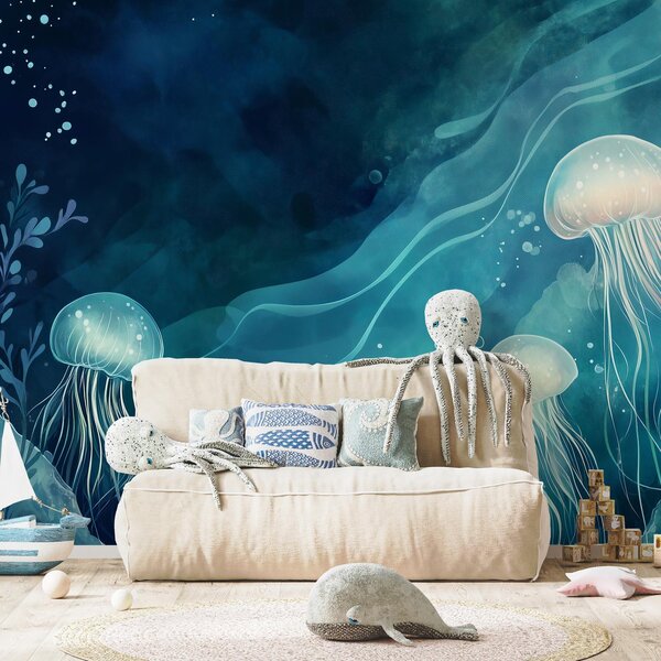 Foto tapeta - Plave meduze (147x102 cm)
