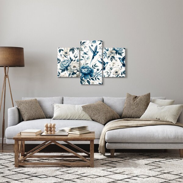 Slika - Kolibri s cvijećem (90x60 cm)