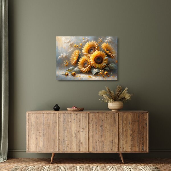 Staklena slika - Staklena slika suncokreta (70x50 cm)