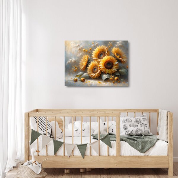 Staklena slika - Staklena slika suncokreta (70x50 cm)