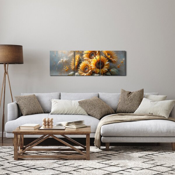 Slika - Slika suncokreta (sa satom) (90x30 cm)