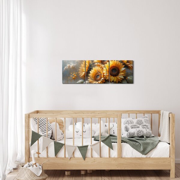 Slika - Slika suncokreta (sa satom) (90x30 cm)