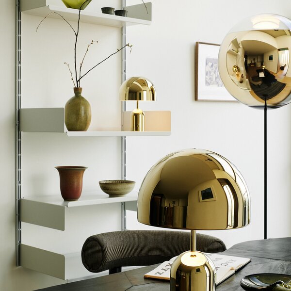 Vanjske Svjetiljka Tom Dixon, BELL PORTABLE, prigušiv, Zlato / mjed, Dnevna soba, Plastika, Dizajn