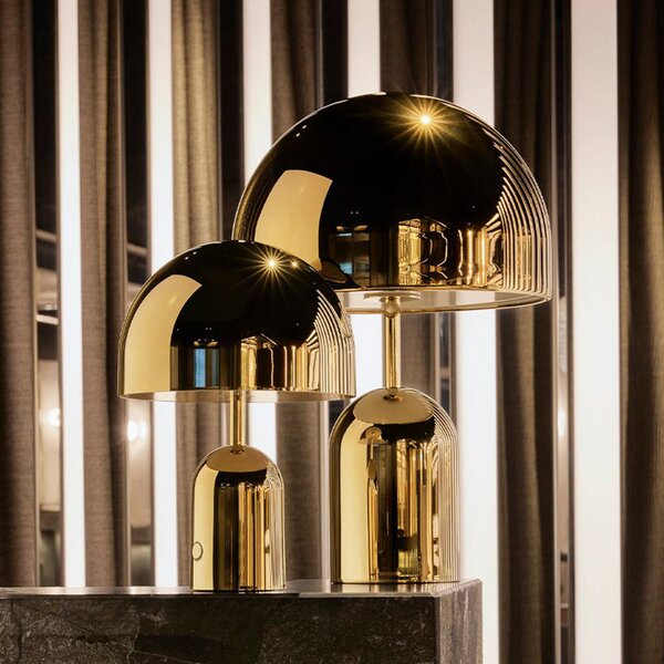 Vanjske Svjetiljka Tom Dixon, BELL PORTABLE, prigušiv, Zlato / mjed, Dnevna soba, Plastika, Dizajn