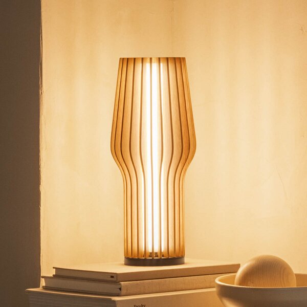 Stolne Lampa PLEASE WAIT to be SEATED, Radiant, prigušiv, Drvo, Dnevna soba, Drvo, Dizajn