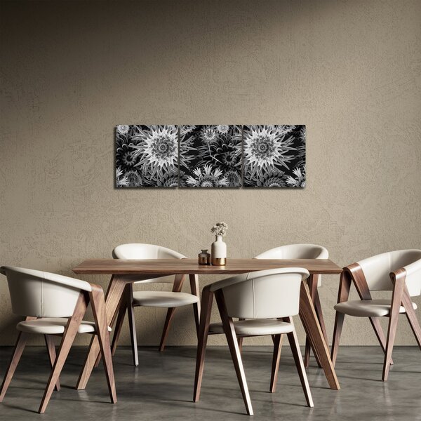 Slika - Crni i bijeli čičak (sa satom) (90x30 cm)