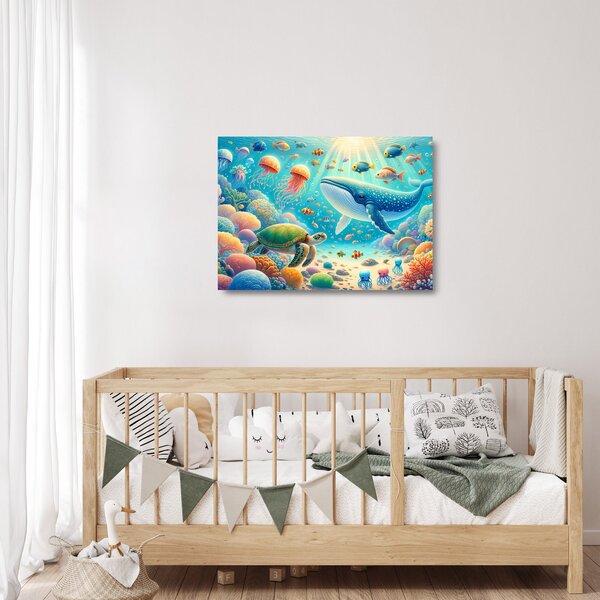Staklena slika - Svijet ispod površine (70x50 cm)