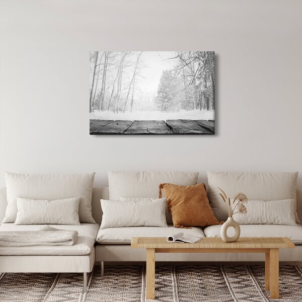 Slika - Drveni mol zimi (90x60 cm)