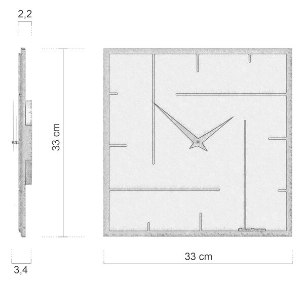 Zidni sat Grid 11 boja