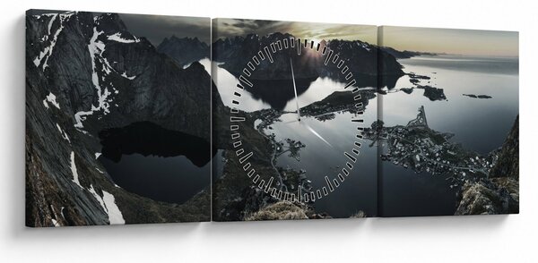 Slika - Norveške planine (sa satom) (90x30 cm)