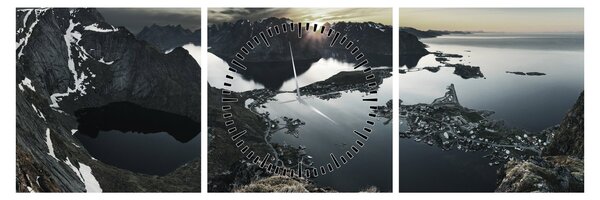 Slika - Norveške planine (sa satom) (90x30 cm)