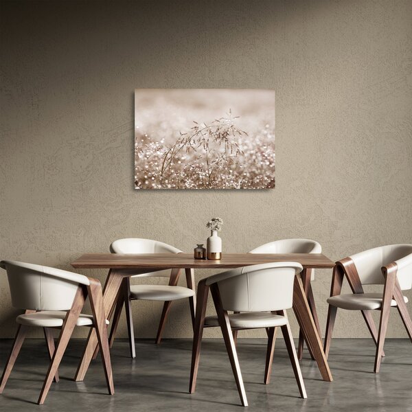 Staklena slika - Livada u smeđim tonovima (70x50 cm)