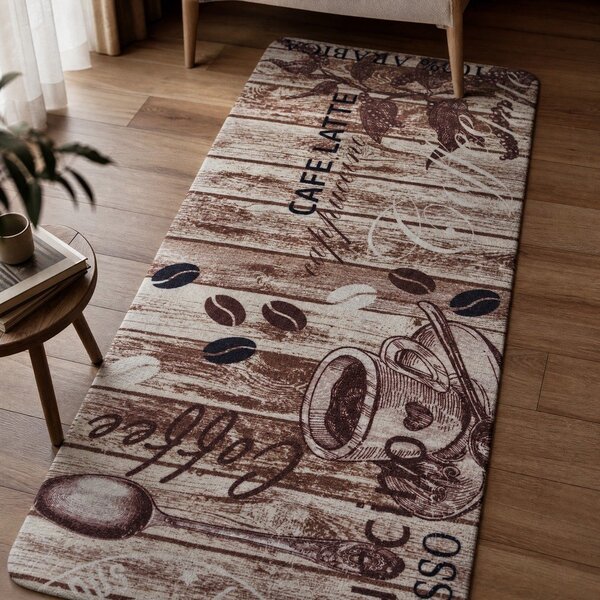Smeđi kuhinjski tepih Hanse Home Delicious Coffee, 67 x 180 cm