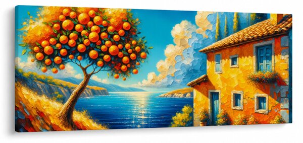 Slika - Kuća s narančama II. (120x50 cm)