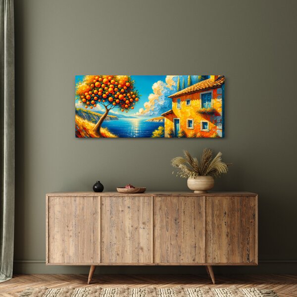 Slika - Kuća s narančama II. (120x50 cm)