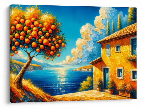 Slika - Kuća s narančama II. (70x50 cm)
