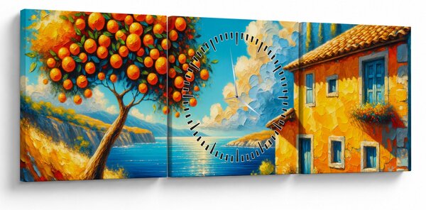 Slika - Kuća s narančama II. (sa satom) (90x30 cm)