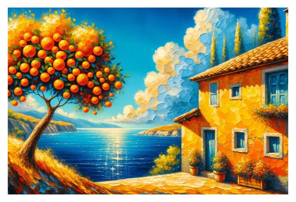 Slika - Kuća s narančama II. (90x60 cm)