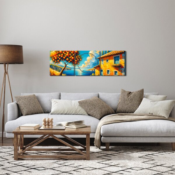 Slika - Kuća s narančama II. (sa satom) (90x30 cm)