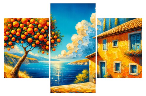 Slika - Kuća s narančama II. (90x60 cm)