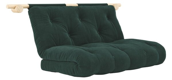 Tamno zelena sklopiva sofa od samta 135 cm Hooked – Karup Design