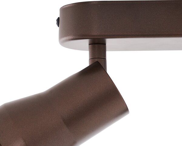Zaobljeno stropno svjetlo tamno brončano GU10 50 mm 3-svjetlo - Stanley