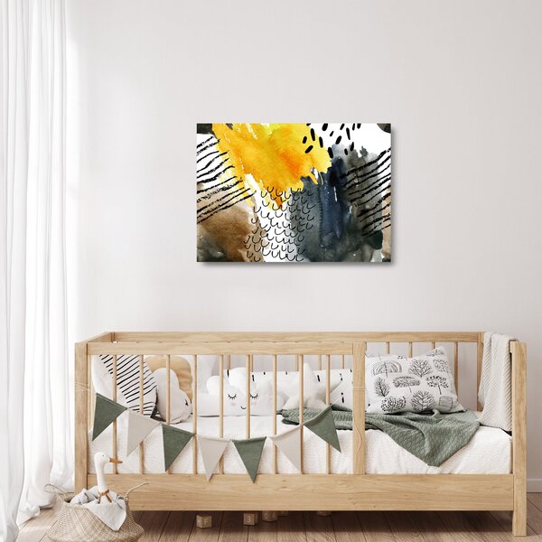 Staklena slika - Apstraktni akvarel (70x50 cm)