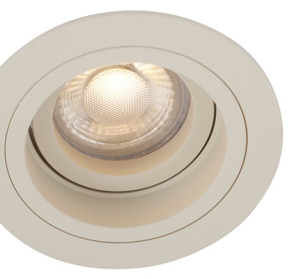 Set od 6 modernih ugradbenih reflektora bež GU10 50 mm rotirajućih i nagibnih - Chuck