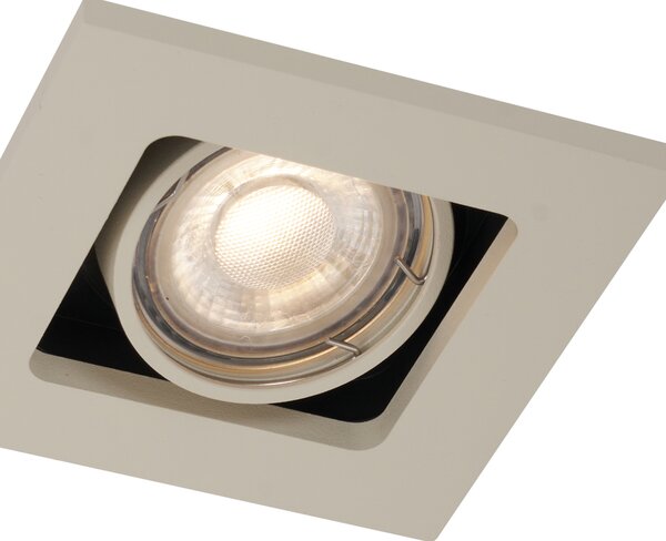 Set od 6 modernih ugradbenih reflektora bež boje GU10 50mm rotirajućih i nagibnih - Qure