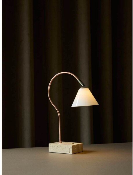 Prijenosna stolna lampa Question, bakrena/opal - Halo Design