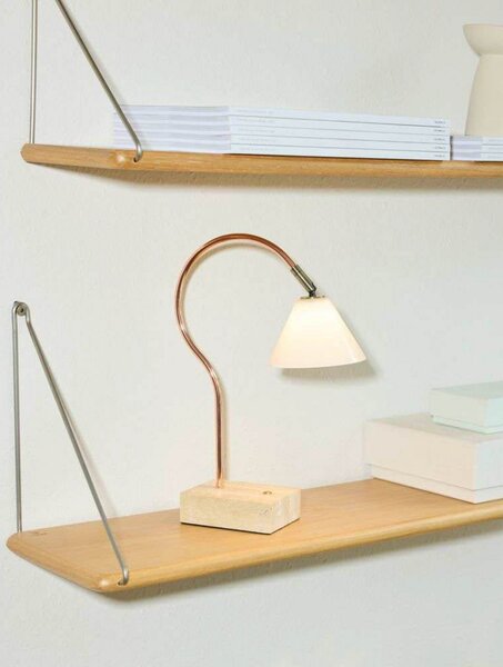 Prijenosna stolna lampa Question, bakrena/opal - Halo Design