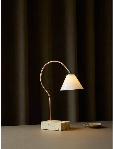 Prijenosna stolna lampa Question, bakrena/opal - Halo Design