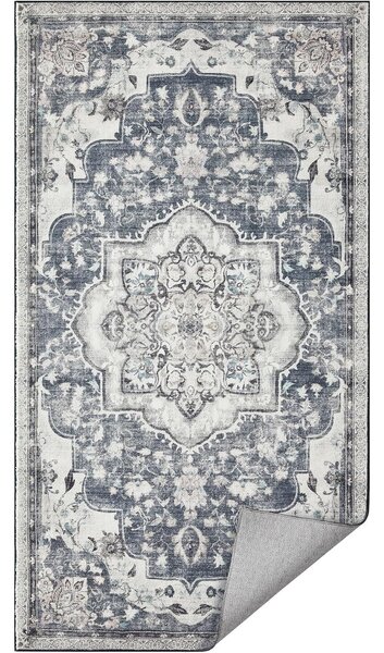 Protuklizni tepih periv u perilici, 80 x 150 cm, vintage stil, sive boje
