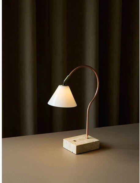 Prijenosna stolna lampa Question, bakrena/opal - Halo Design