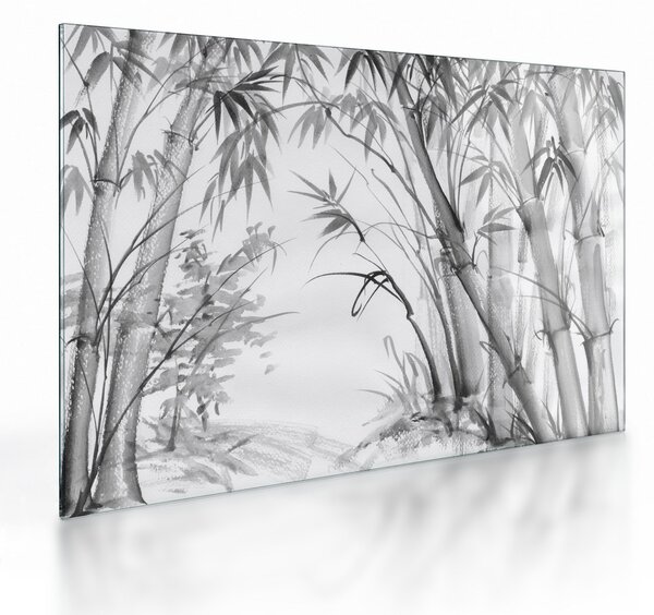 Staklena slika - Šuma bambusa (70x50 cm)