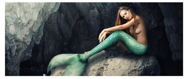 Slika - Sirena na stijeni (120x50 cm)