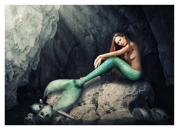 Slika - Sirena na stijeni (70x50 cm)